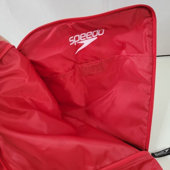 Speedo Red Ventilator Mesh Backpack Foldable Travel Gym Bag 24"x17" - Picture 9 of 11